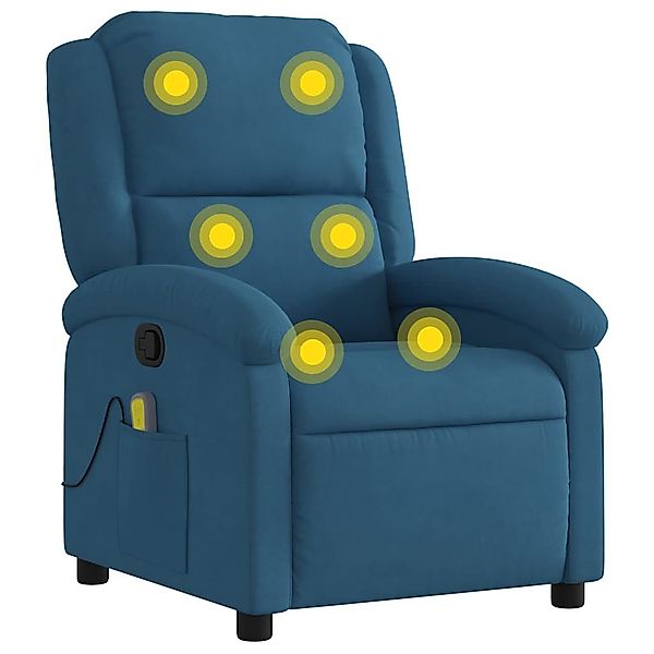vidaXL Sessel Massagesessel Blau Samt (1-St) günstig online kaufen