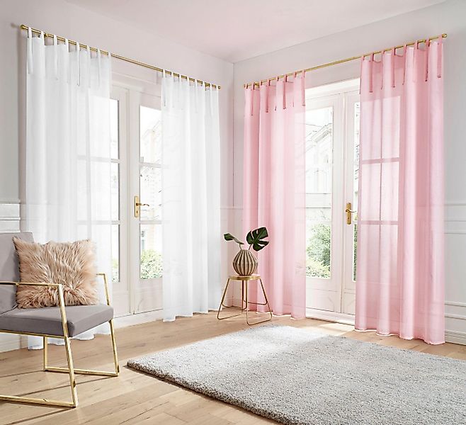 my home Gardine TENDER (1 St), Bindebänder, transparent, transparent, Leine günstig online kaufen