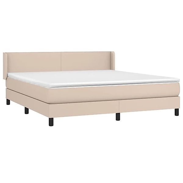 vidaXL Boxspringbett mit Matratze Cappuccino-Braun 160x200 cm Kunstleder 31 günstig online kaufen