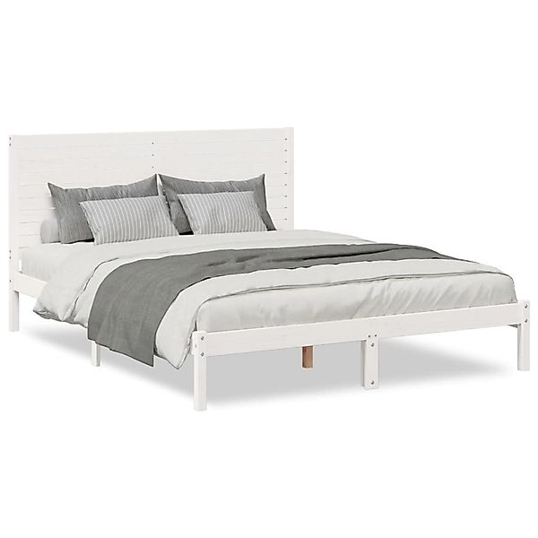 vidaXL Massivholzbett Extra Lang ohne Matratze Weiß 140x220 cm 3309314 günstig online kaufen