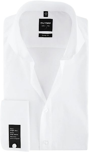 OLYMP Level Five Hemd Weiß Extra Lange Ärmel Doppelmanschette - Größe 39 günstig online kaufen