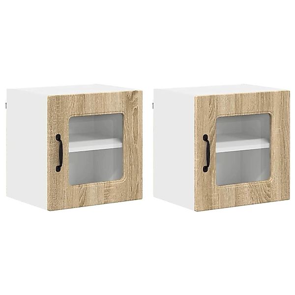 vidaXL Küchenwandschrank mit Regal 2 Stk Sonoma-Eiche 40 x 31 x 40 cm 88447 günstig online kaufen
