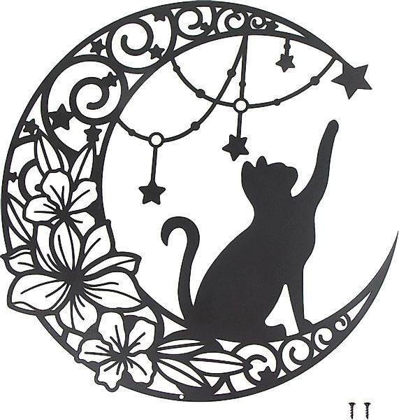 Coonoor Wanddekoobjekt Mond Und Katze Metall günstig online kaufen