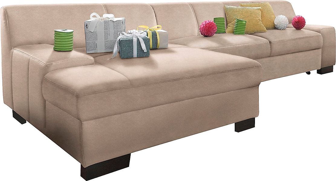 DOMO collection Ecksofa »Norma, elegant & modern, mit flachen Armlehnen, Br günstig online kaufen
