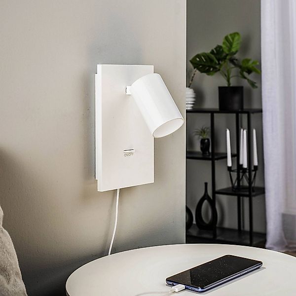 Arcchio Strahler Brinja, weiß, Metall, USB-C, Schalter, GU10 günstig online kaufen