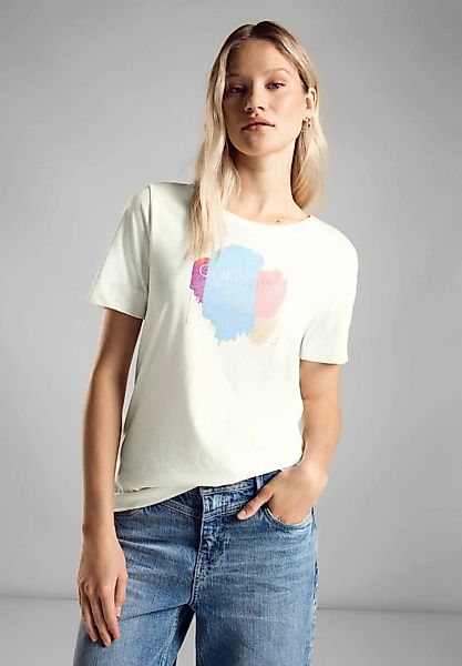 STREET ONE T-Shirt mit Seitlichen Einschlitzen am Saum günstig online kaufen