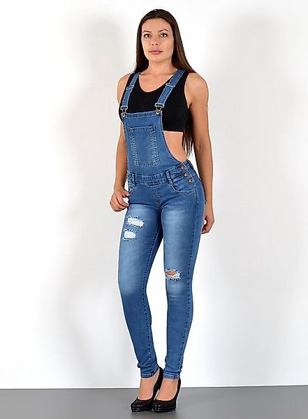 ESRA Jeanslatzhose Damen Latzjeans mit Hosenträger und Stretch H340 Damen L günstig online kaufen