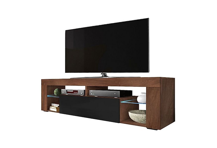 Selsey TV-Schrank BIANKO TV-Lowboard asymmetrisch, 140 cm, mit offenen Fäch günstig online kaufen