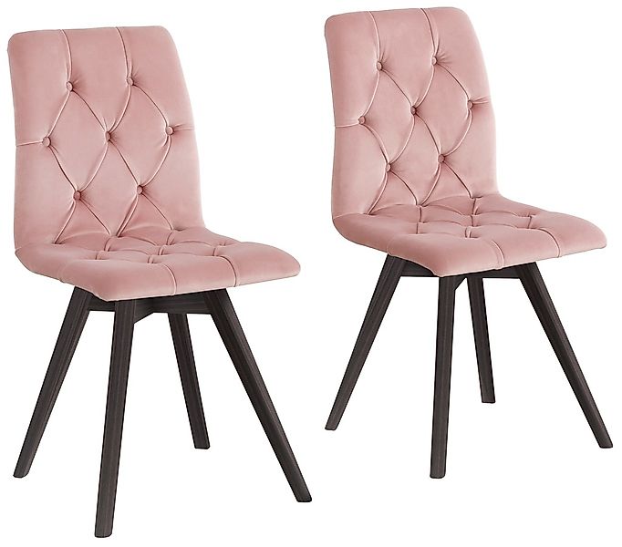 andas Esszimmerstuhl "Rania" (Set) 2 Stk. Samtoptik mit Massivholzbeinen günstig online kaufen