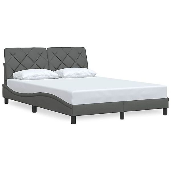 vidaXL Bett Bettgestell ohne Matratze Dunkelgrau 140x190 cm Stoff günstig online kaufen