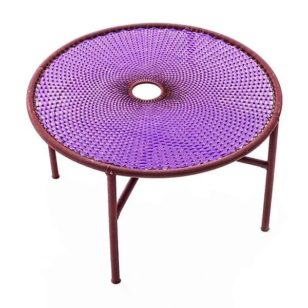Moroso - Banjooli Tisch - violett/oxid/handgeflochten/Gestell Stahl lackier günstig online kaufen