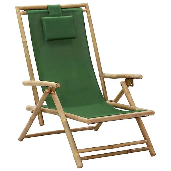 Verstellbarer Relaxstuhl Grün Bambus Und Stoff günstig online kaufen