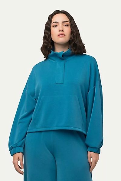 Ulla Popken Sweatshirt Sweatshirt Stehkragen Oversized Langarm günstig online kaufen