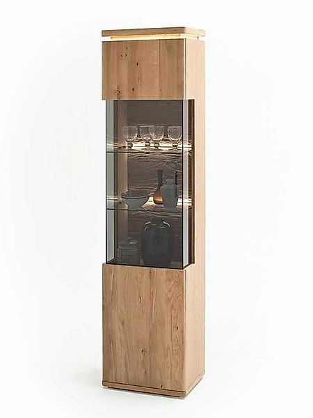 Casamia Vitrine Vitrine Braga Glasvitrine 1-türig mit Balkeneiche Bianco günstig online kaufen