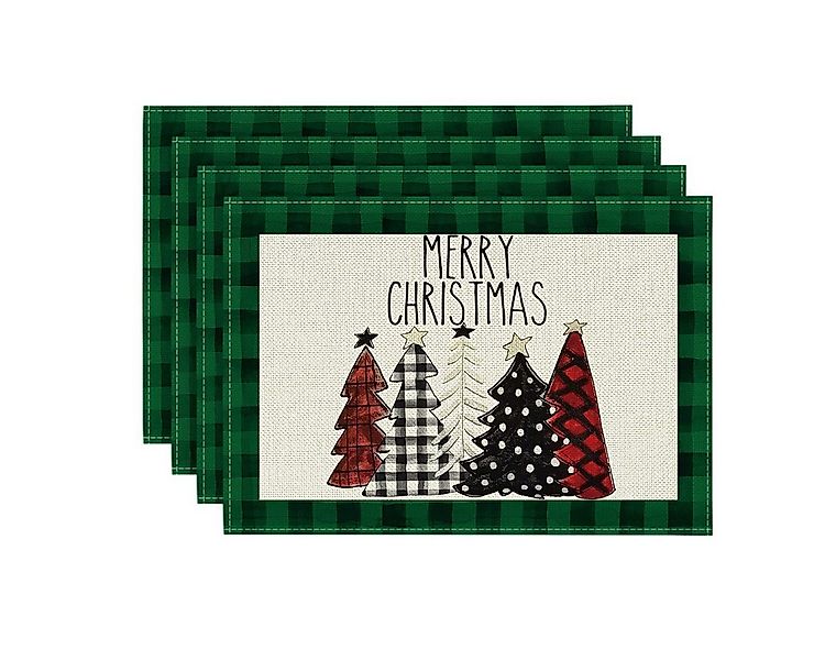 Coonoor Platzset Weihnachten Platzsets 4er Set, 30x45cm Urlaub Tischsets günstig online kaufen