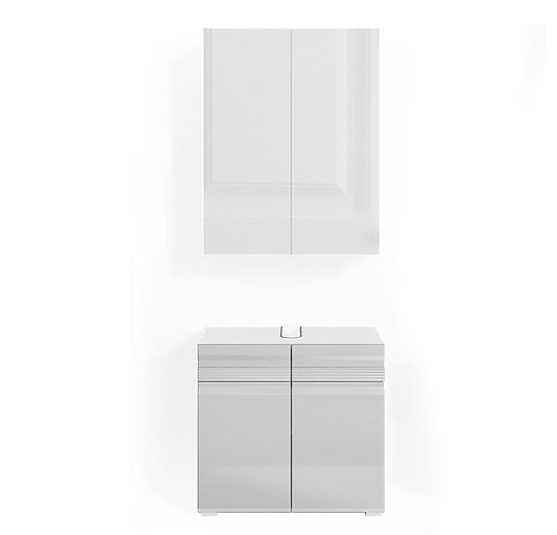 Vicco Badmöbel-Set Fredd, Weiß Hochglanz, 2 Teile, (2-er Set, 2-St., 2er Se günstig online kaufen