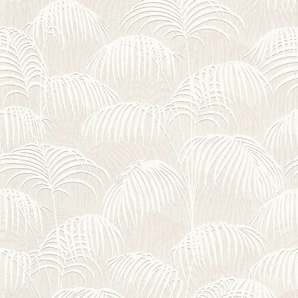 PROFHOME 961981-GU Natur Tapete Palmen Matt Creme Weiß 0,53 m x 10,05 m 5,3 günstig online kaufen