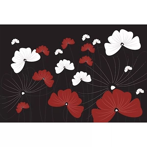 Fototapete FLOWERS ON BLACK  | MS-5-0156 | Schwarz | Digitaldruck auf Vlies günstig online kaufen