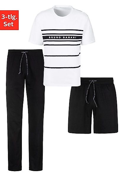 Bruno Banani Pyjama (Spar-Set, 3 tlg) Shirt mit Shorts und langer Hose günstig online kaufen