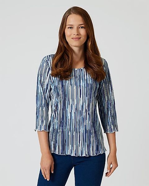 Helena Vera Plissee-Shirt mit Streifendruck günstig online kaufen