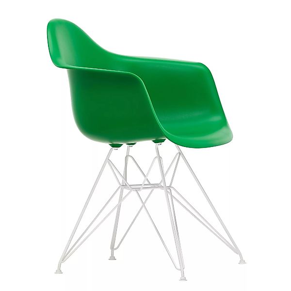 Vitra - Eames Plastic Armchair DAR Gestell weiß - grün/Sitzschale Polypropy günstig online kaufen