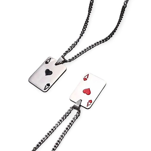 Eyecatcher Edelstahlkette Hip Hop Poker Halskette günstig online kaufen