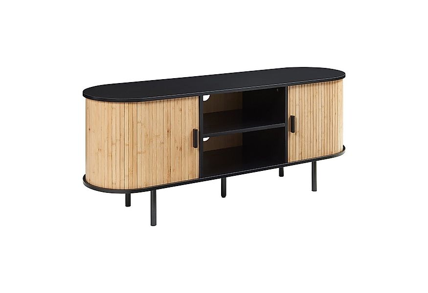 en.casa TV-Schrank »Tvedestrand« mit 2 Türen 140 x 40 x 55 cm Schwarz/Natur günstig online kaufen