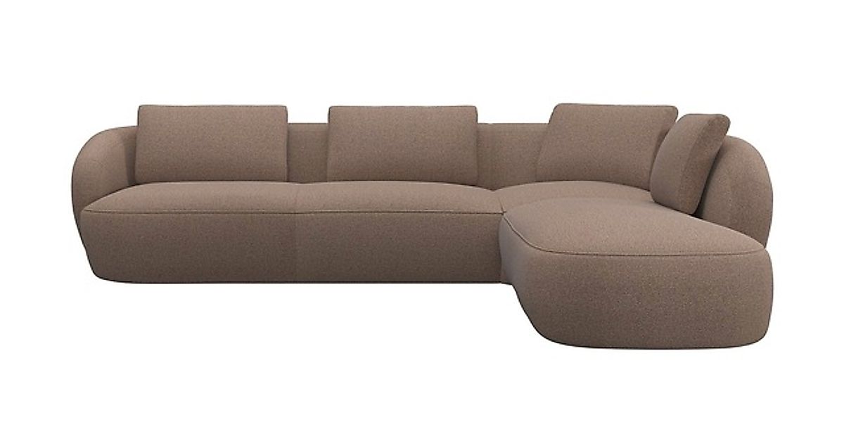 FLEXLUX Ecksofa »Torino, rund, L-Form, Sofa-Ecke mit Ottomane«, Modernes, o günstig online kaufen