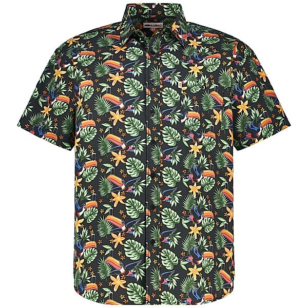 Kamro Freizeithemd mit Allover-Muster Farbe schwarz Größe: 4XL günstig online kaufen