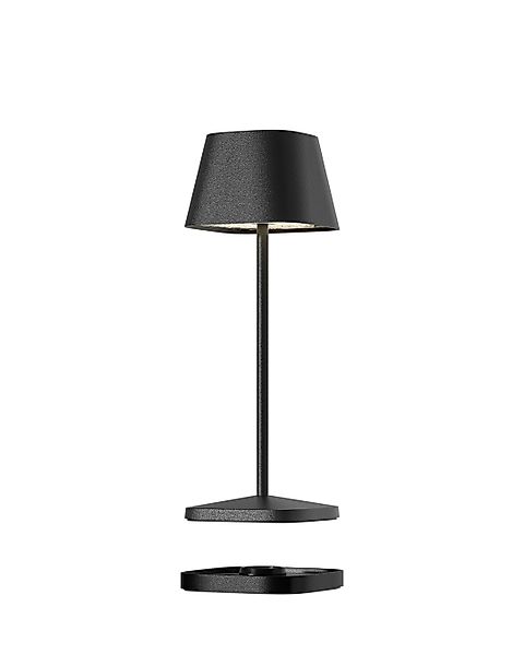 NEAPEL MICRO Design Akku-Tischlampe – kabellos, wetterfest & dimmbar schwar günstig online kaufen