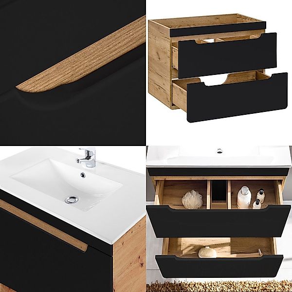 Lomadox Badmöbel-Set NEW-LUTON, (Spar-Set, 4-St), Eiche günstig online kaufen