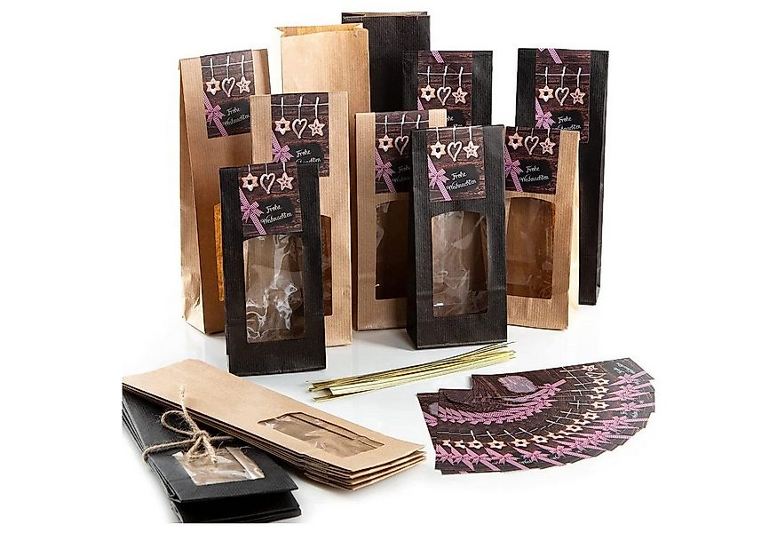 Logbuch-Verlag Dekofigur 20 Weihnachtstüten zum Befüllen braun und schwarz günstig online kaufen