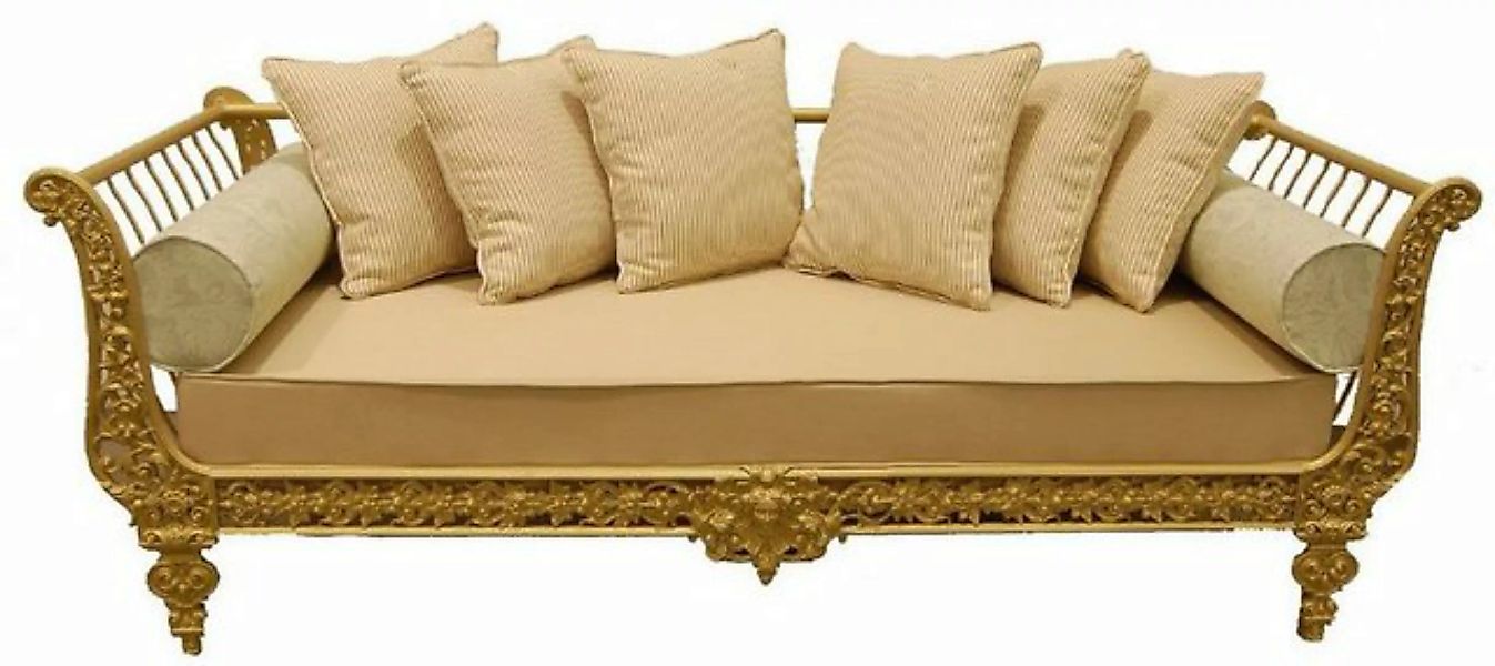 Casa Padrino Sofa Luxus Barock Sofa Gold 212 x 87 x H. 77 cm - Handgeschmie günstig online kaufen