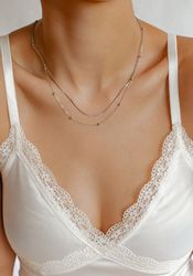 Hey Happiness Edelstahlkette Layer Collier Kugeln, günstig online kaufen