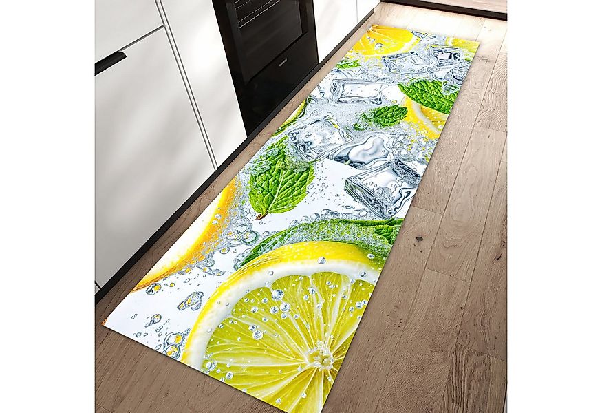 Primedeco Teppich Küchenteppich Zitrusfrische PVC rutschfest abwaschbar Läu günstig online kaufen
