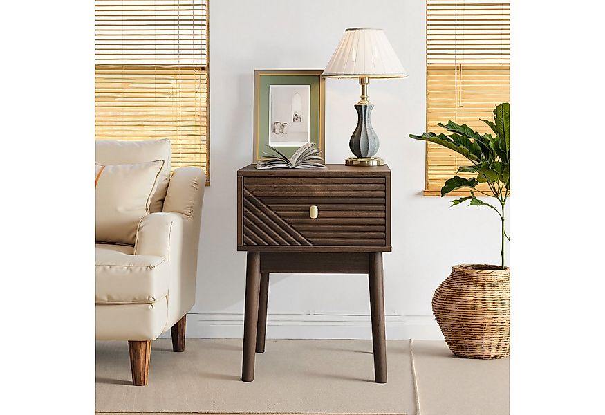 OKWISH Nachttisch Nachttisch,Beistelltisch (Mid-Century Modern Nussbaum Nac günstig online kaufen