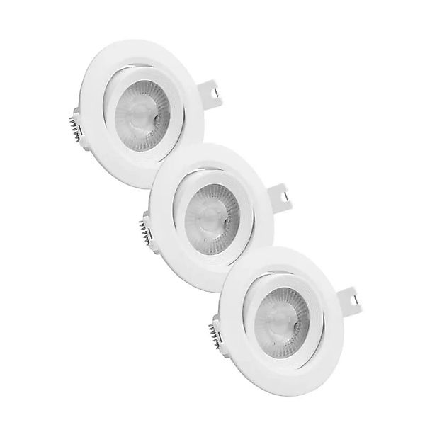 LUXULA 3er Set LED Einbauspot Ø68mm 3-Stufen Dimmbar Einbaustrahler Schwenk günstig online kaufen