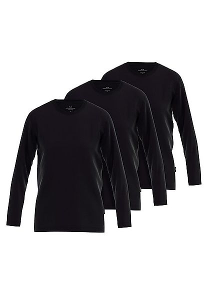 GÖTZBURG Unterziehshirt GÖTZBURG Herren Longsleeve schwarz uni 3er Pack (3- günstig online kaufen