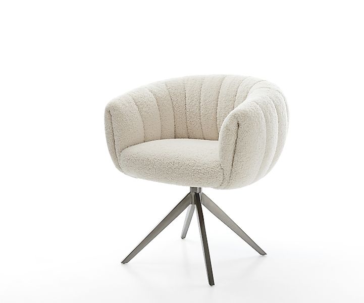 Drehstuhl Jada-Flex Teddystoff Beige Kreuzgestell breit Graphit 360° drehba günstig online kaufen