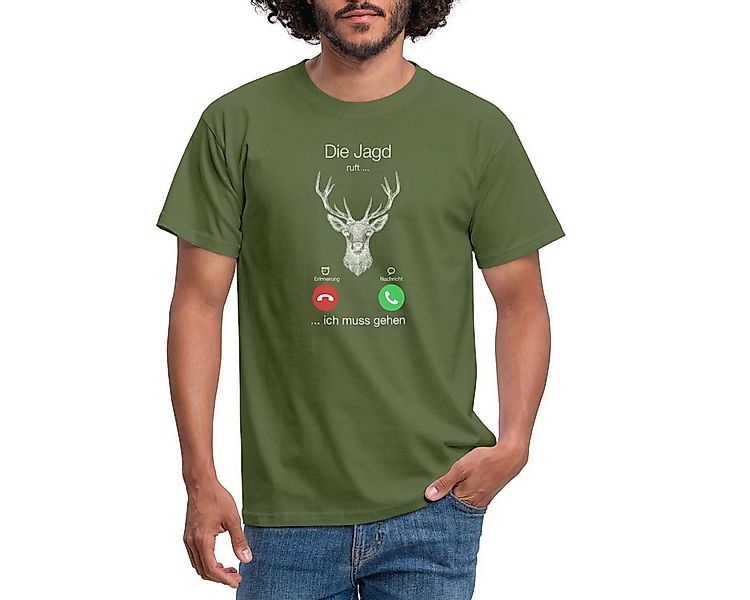 Spreadshirt T-Shirt Die Jagd Ruft Ich Muss Gehen Hirsch Statement Männer T- günstig online kaufen