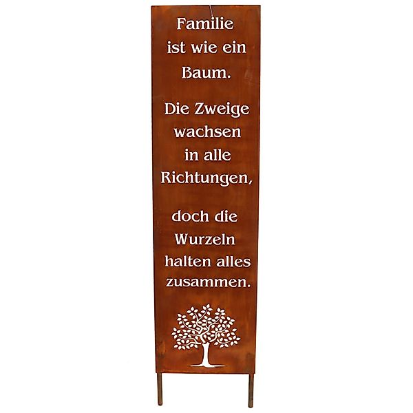 Rostikal Gartenfigur Gartendeko Rost Gartenschild Familie günstig online kaufen