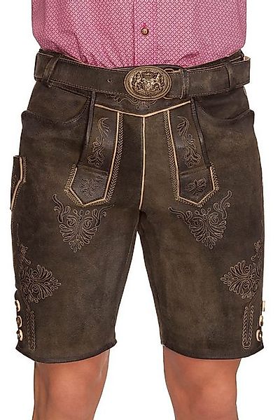 Maddox Trachtenlederhose Lederhose Herren kurz - AMMERSEE - smoke II günstig online kaufen