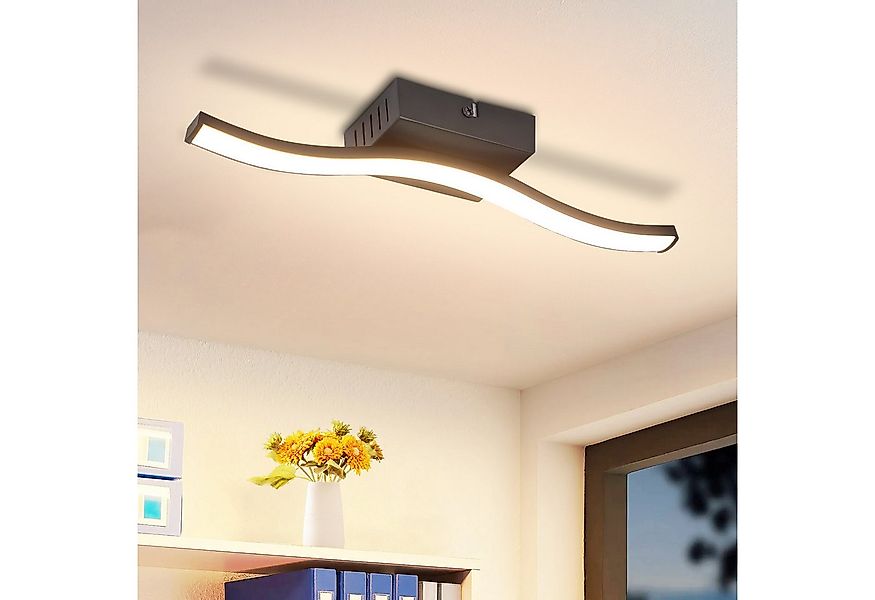 Nettlife Deckenleuchte Flur Schwarz 6W 3000K Modern Innen Wellen Design War günstig online kaufen