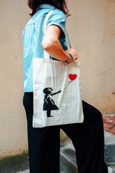 AvantgART Shopper Stoffbeutel Baumvolle, Jutebeutel, Banksy günstig online kaufen