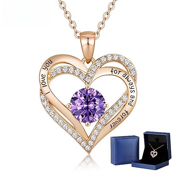 PFCTART Herzkette Frauen 925 Sterling Silber RoseGold Herz-Halskette (geeig günstig online kaufen