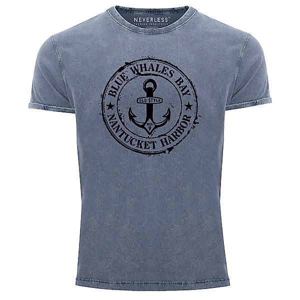 Neverless Print-Shirt Herren Vintage Shirt Anker günstig online kaufen