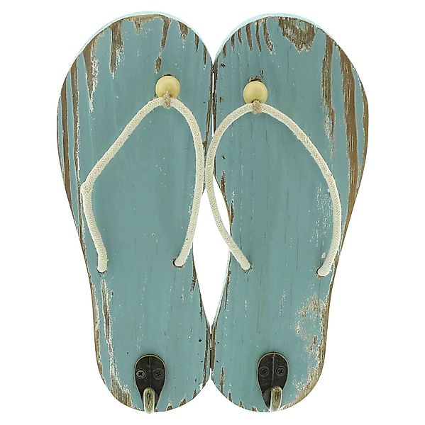 Dekoleidenschaft Wandhaken "Flip-Flops" Holz im Shabby günstig online kaufen
