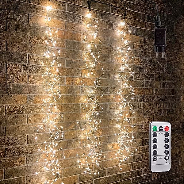 MUPOO LED-Lichtervorhang Lichtervorhang innen 2m,600 LEDs günstig online kaufen