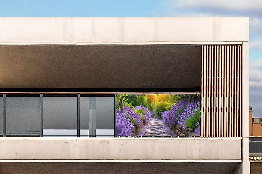 MuchoWow Balkonsichtschutz Blumen - Weg - günstig online kaufen