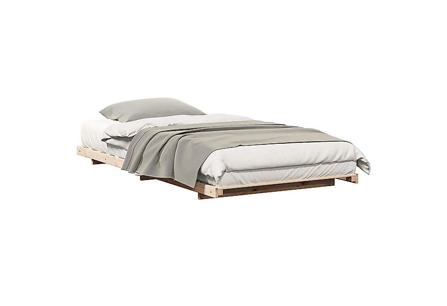 vidaXL Bett Bodenbettgestell Braun 80 x 220 cm Massivholz Kiefer (1-tlg) günstig online kaufen